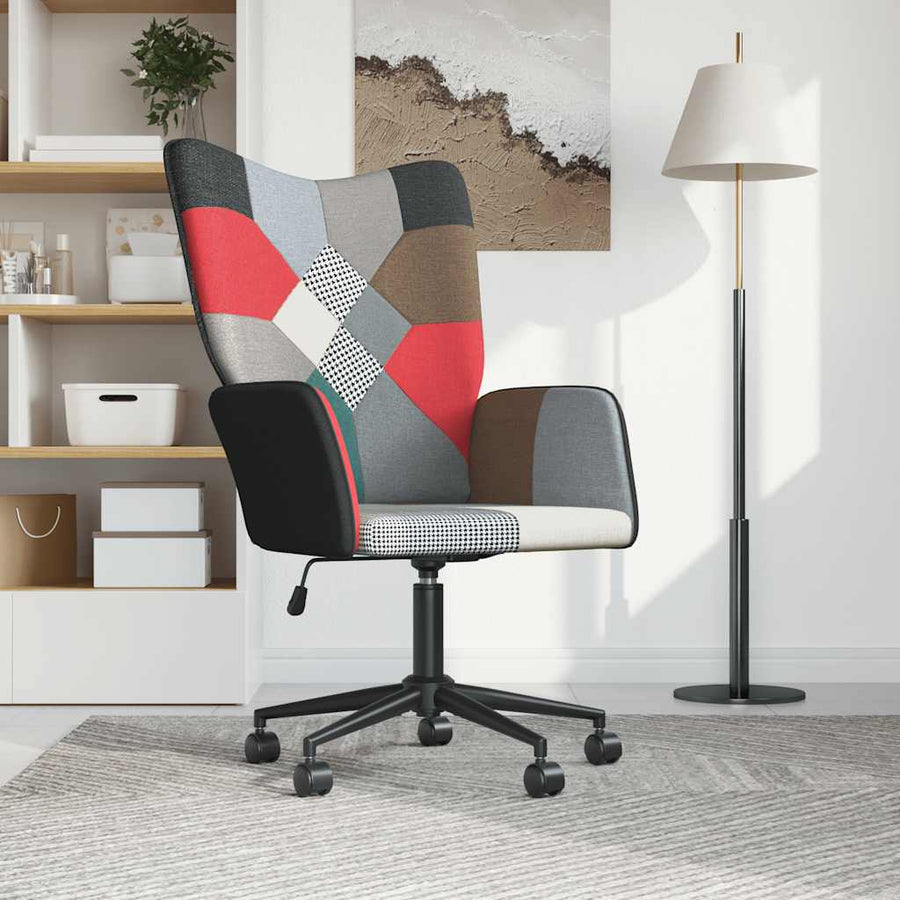 Relaxstoel Patchwork Stof 1 Zwart