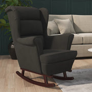 Schommelstoel zwart fluweel 78x93x97 cm