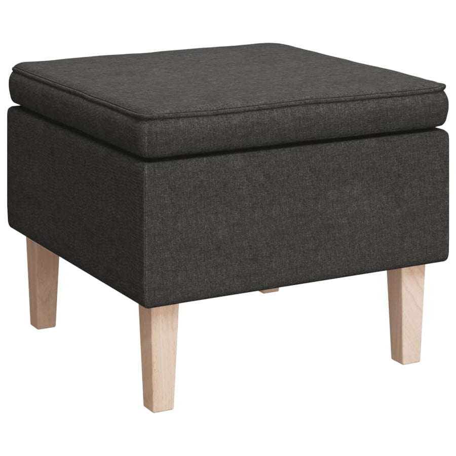 Kruk Met Houten Poten Stof Donkergrijs