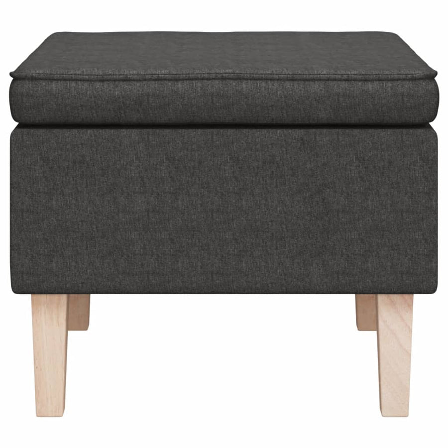 Kruk Met Houten Poten Stof Donkergrijs