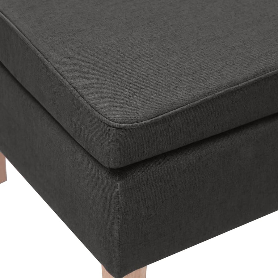 Kruk Met Houten Poten Stof Donkergrijs