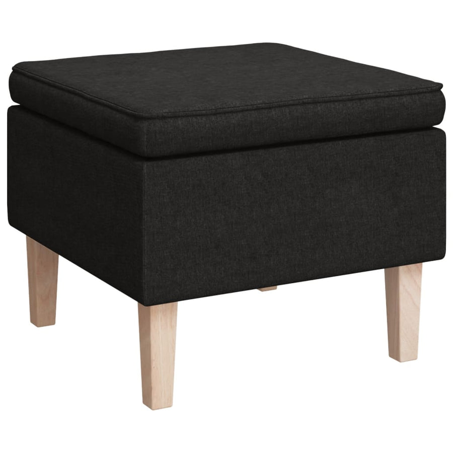Kruk Met Houten Poten Stof Zwart