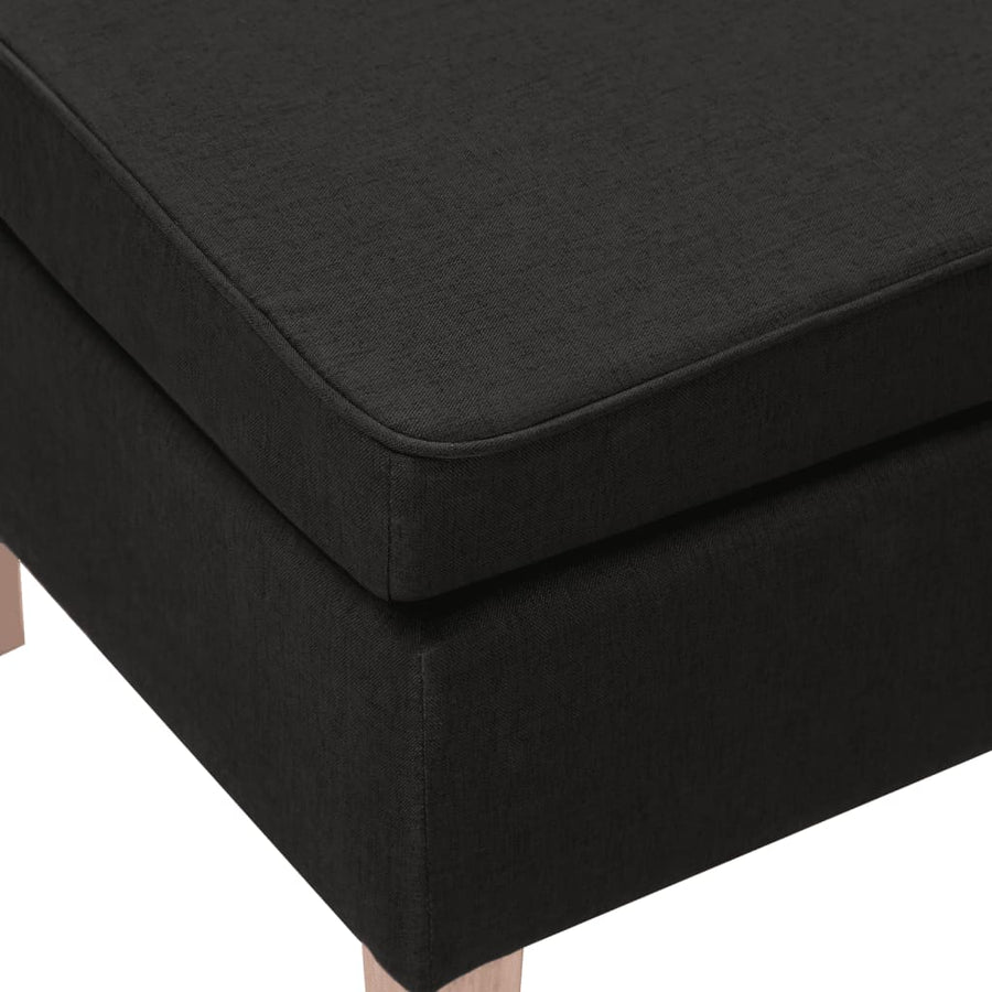 Kruk Met Houten Poten Stof Zwart