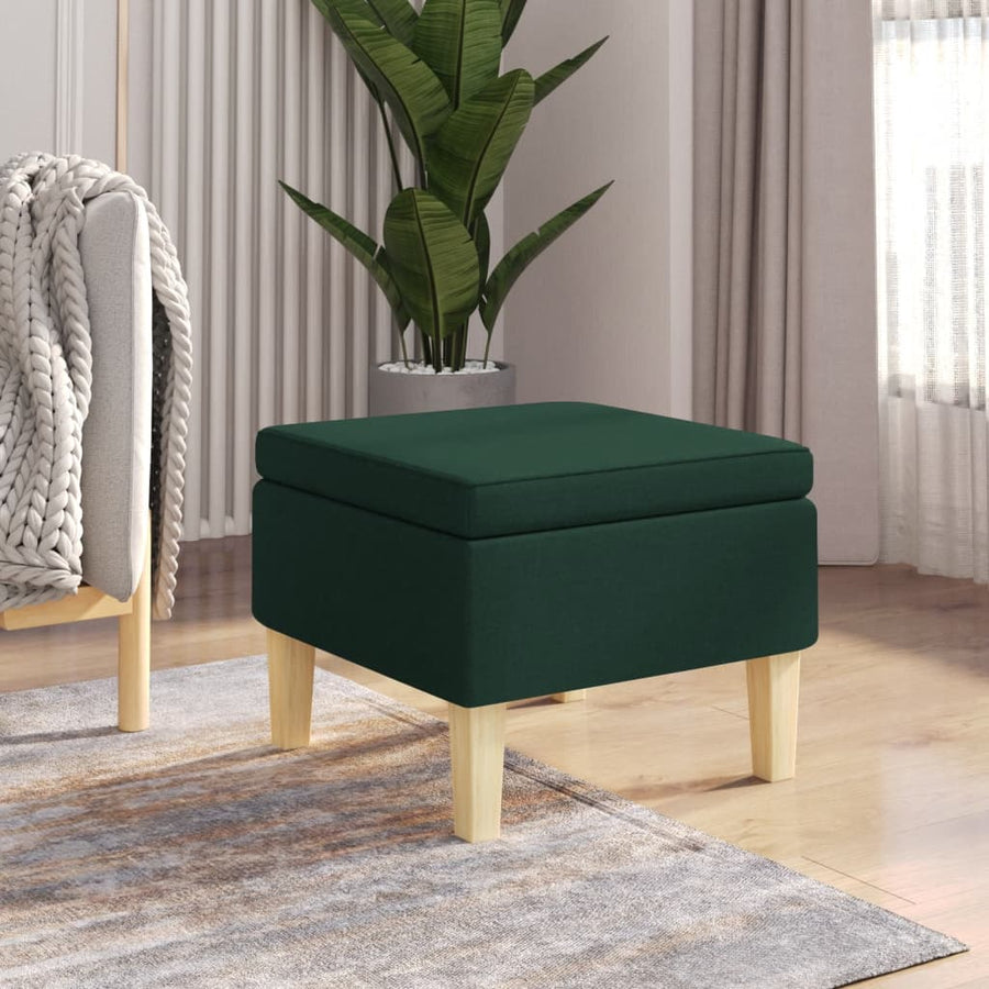 Kruk Met Houten Poten Stof Donkergroen