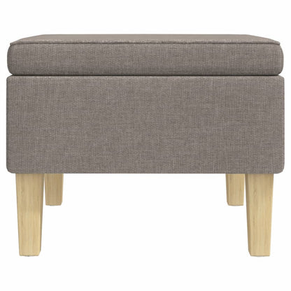 Kruk Met Houten Poten Stof Taupe