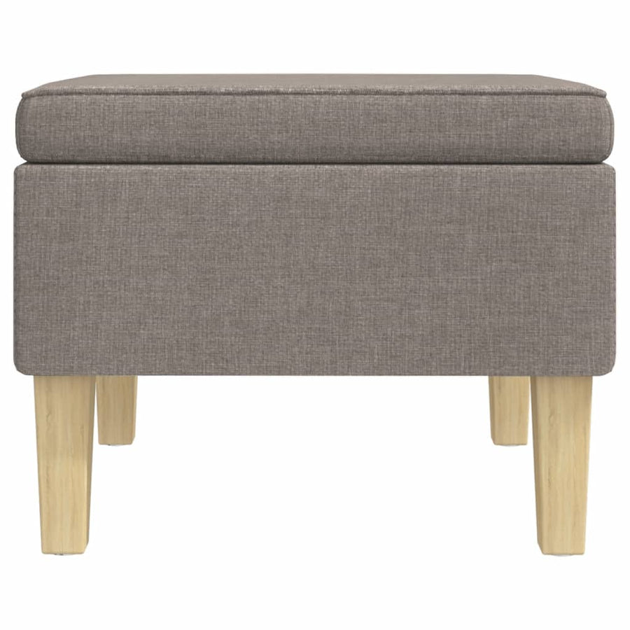 Kruk Met Houten Poten Stof Taupe