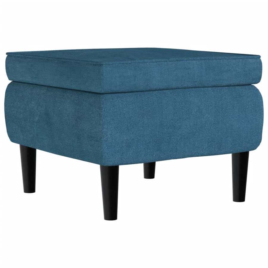 Kruk Met Houten Poten Fluweel Blauw