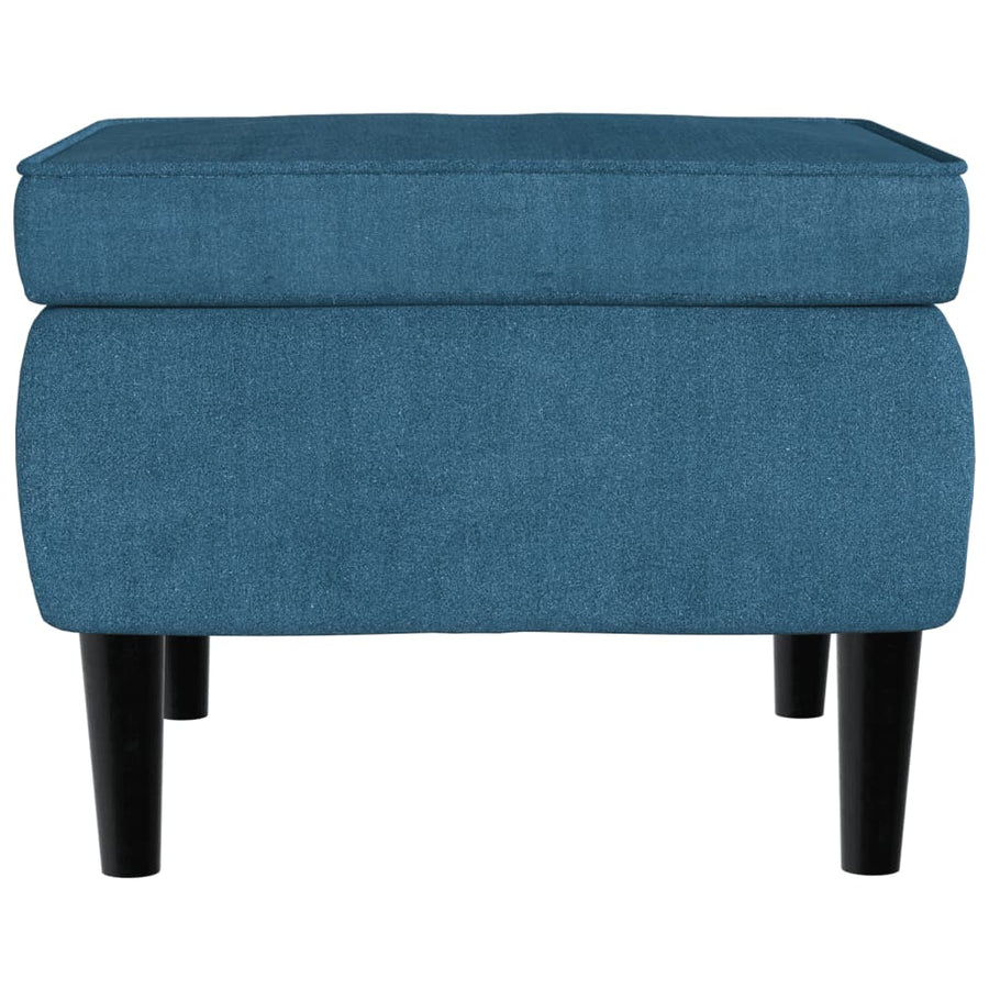 Kruk Met Houten Poten Fluweel Blauw