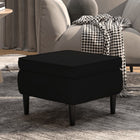 Stool with wooden legs velvet black