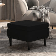 Stool with wooden legs velvet black