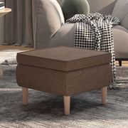 Kruk 52x52x42 cm stof taupe rubberwood