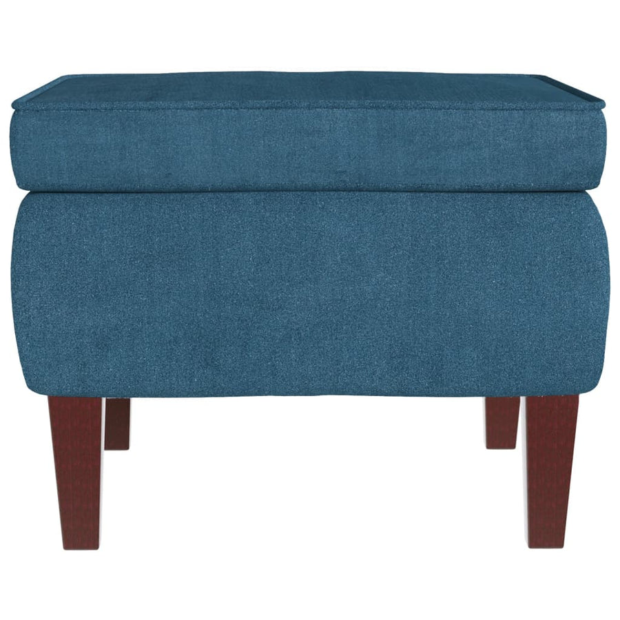 Kruk Met Houten Poten Fluweel Blauw