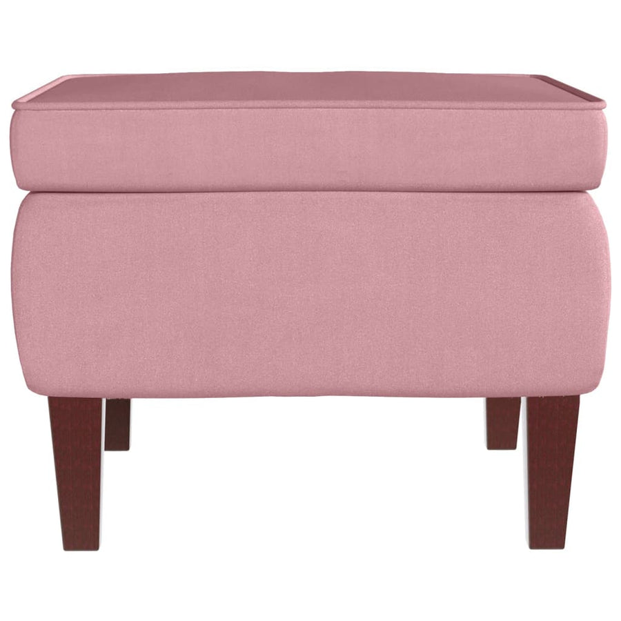 Kruk Met Houten Poten Fluweel Roze