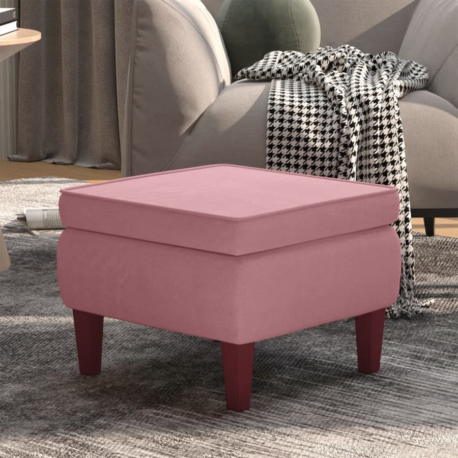 Kruk Met Houten Poten Fluweel Roze