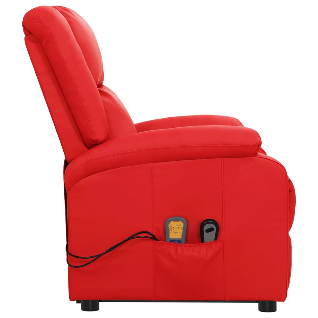 Sta-op-massagestoel kunstleer rood