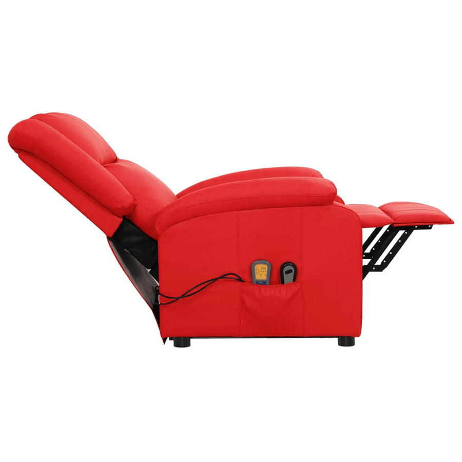 Sta-op-massagestoel kunstleer rood