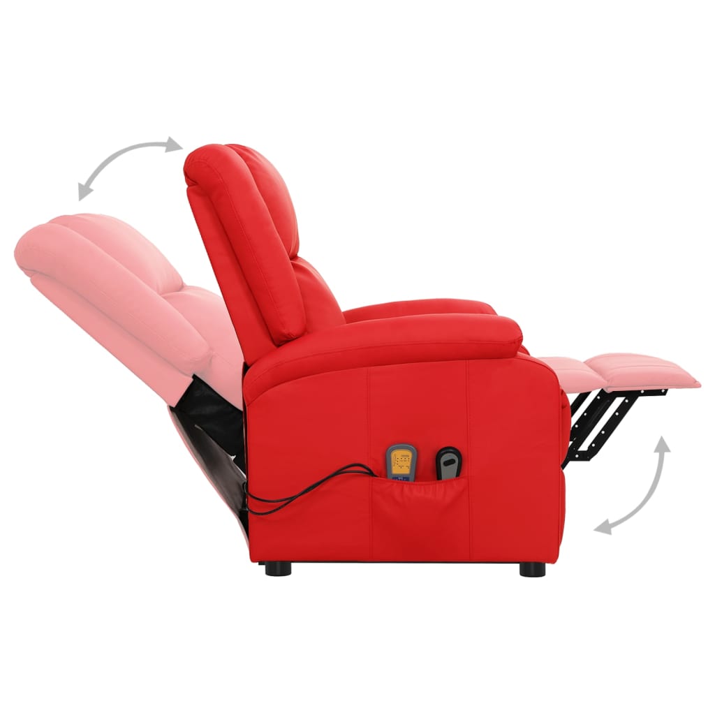 Sta-op-massagestoel kunstleer rood