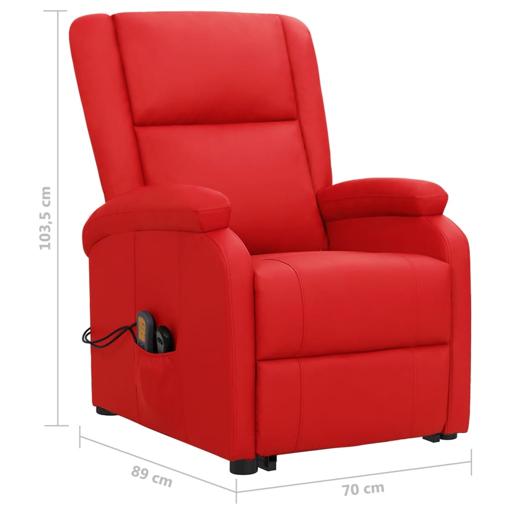 Sta-op-massagestoel kunstleer rood