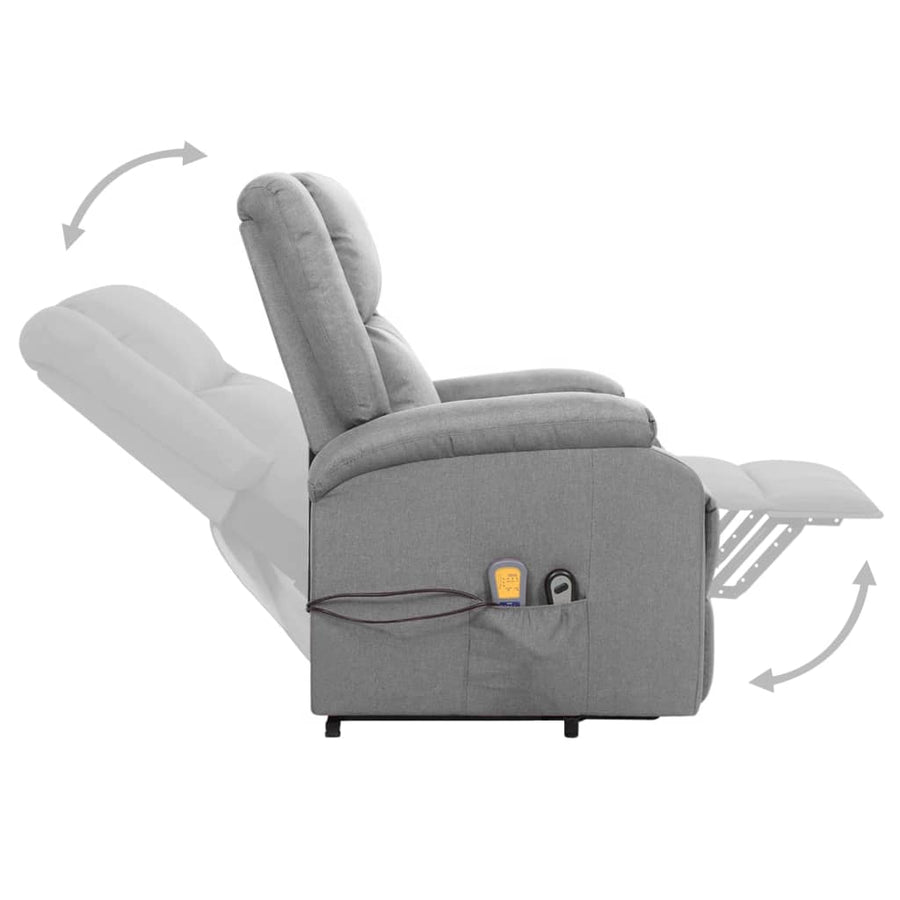 Sta-op-massagestoel stof lichtgrijs