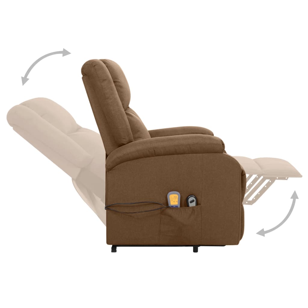 Sta-op-massagestoel stof bruin