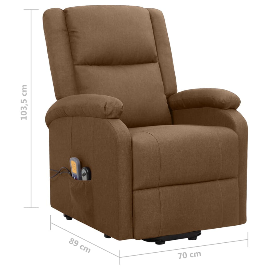 Sta-op-massagestoel stof bruin