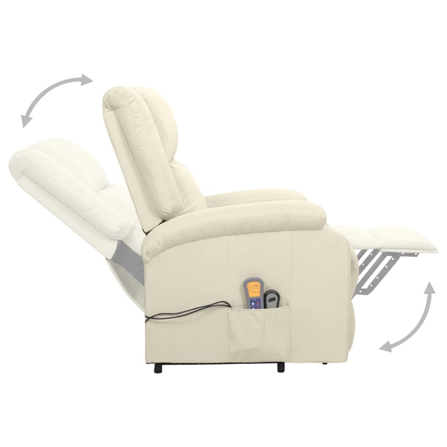 Sta-op-massagestoel stof crèmekleurig