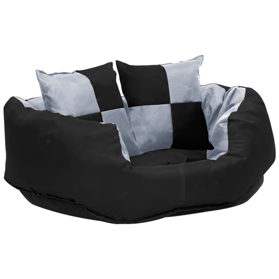 Hondenkussen Omkeerbaar En Wasbaar 65 x 50 x 20 cm Grijs en zwart