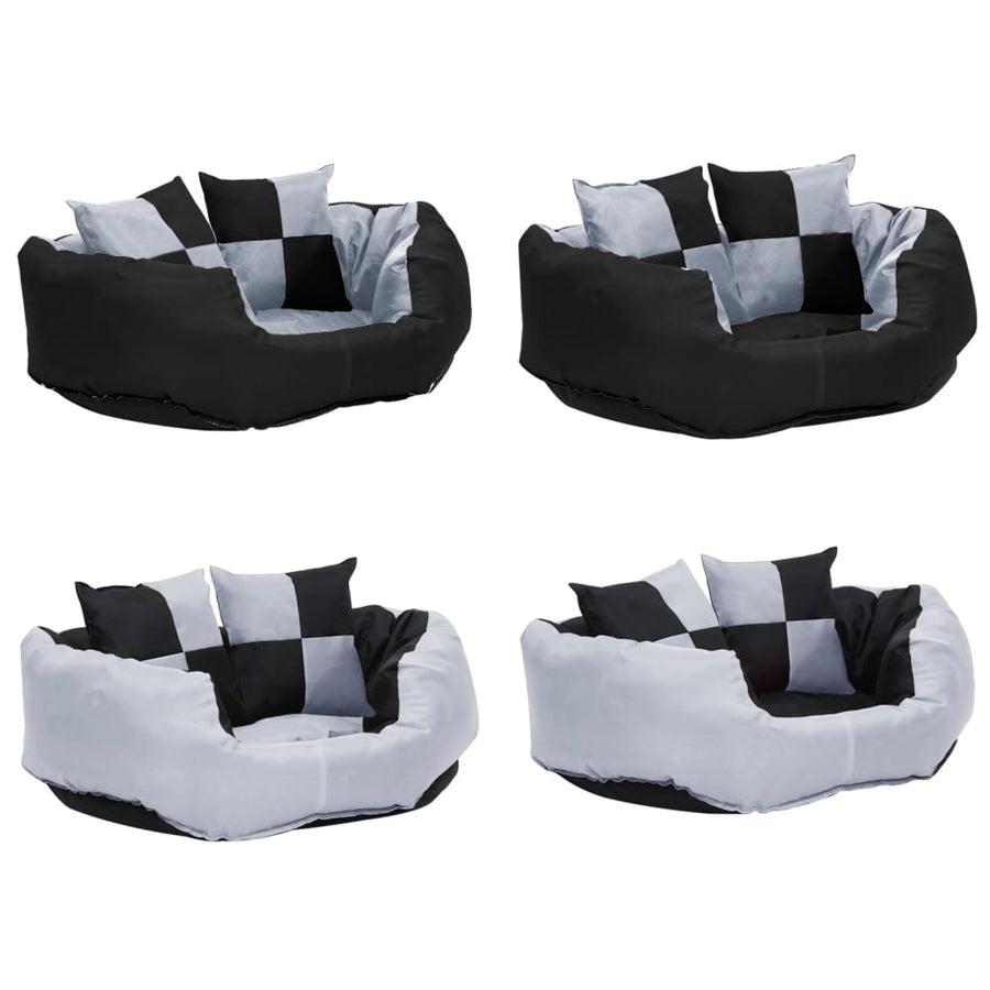 Hondenkussen Omkeerbaar En Wasbaar 65 x 50 x 20 cm Grijs en zwart