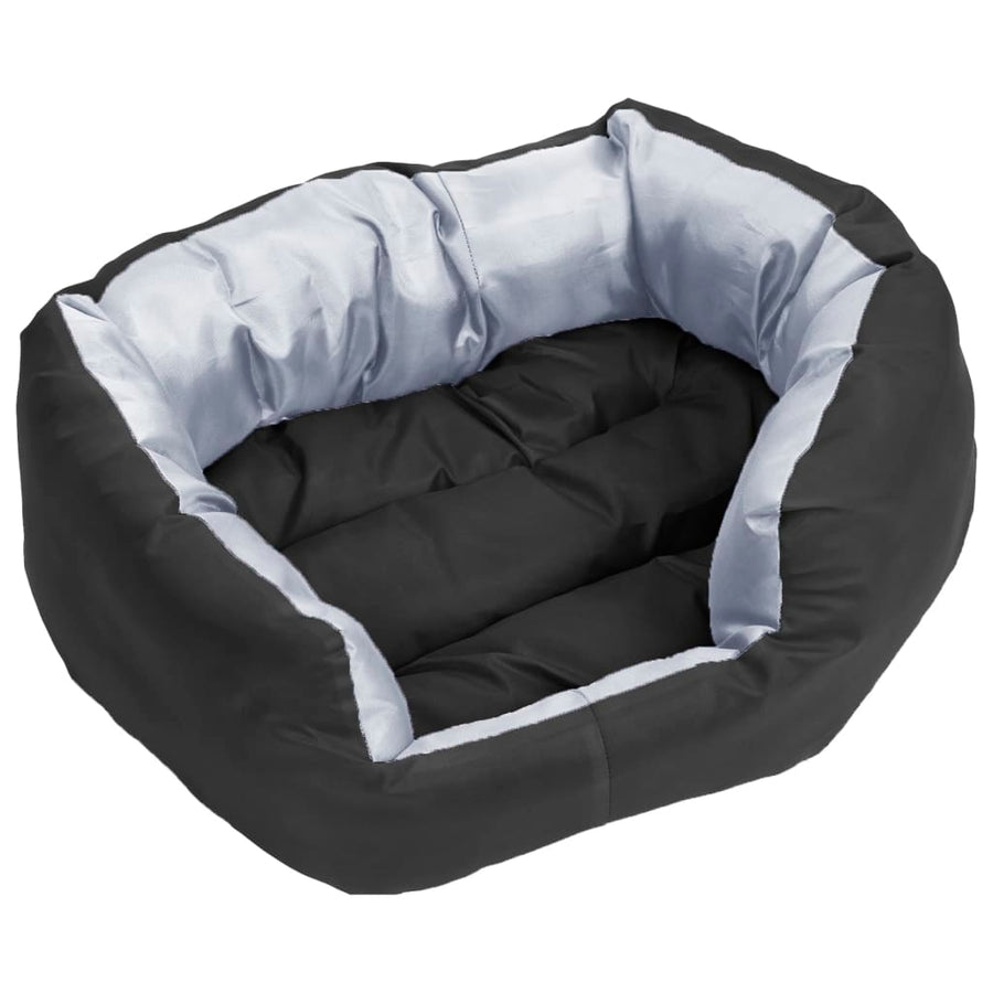 Hondenkussen Omkeerbaar En Wasbaar 65 x 50 x 20 cm Grijs en zwart