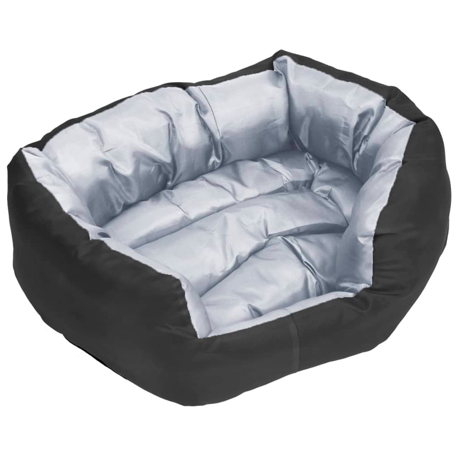 Hondenkussen Omkeerbaar En Wasbaar 65 x 50 x 20 cm Grijs en zwart