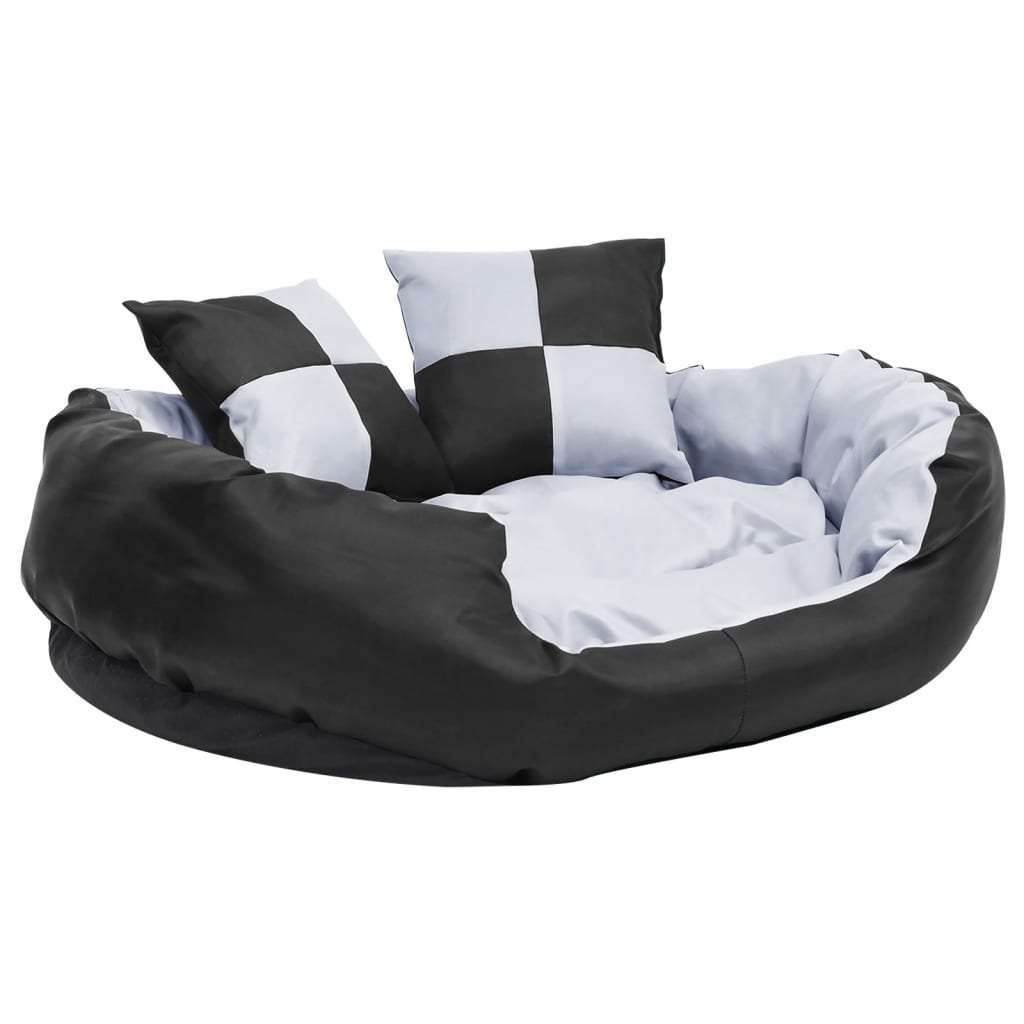 Hondenkussen omkeerbaar en wasbaar 85x70x20 cm grijs en zwart 85 x 70 x 20 cm Grijs en zwart