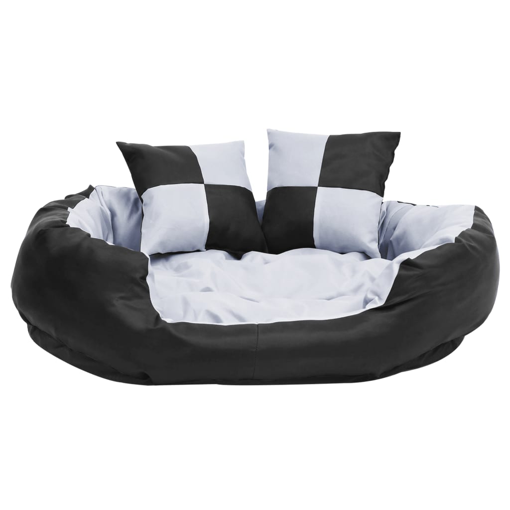 Hondenkussen omkeerbaar en wasbaar 85x70x20 cm grijs en zwart 85 x 70 x 20 cm Grijs en zwart