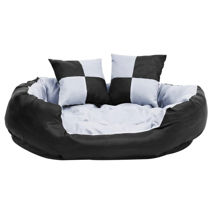Hondenkussen omkeerbaar en wasbaar 85x70x20 cm grijs en zwart 85 x 70 x 20 cm Grijs en zwart