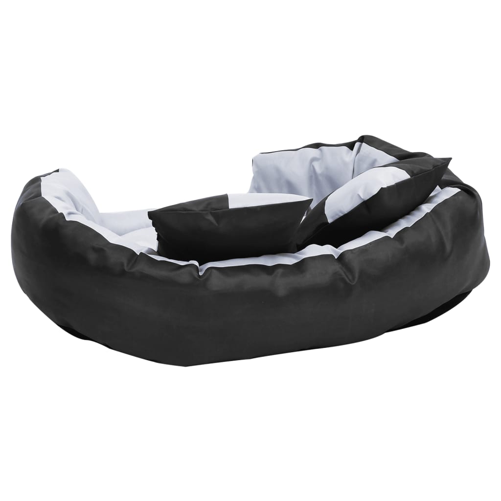 Hondenkussen omkeerbaar en wasbaar 85x70x20 cm grijs en zwart 85 x 70 x 20 cm Grijs en zwart