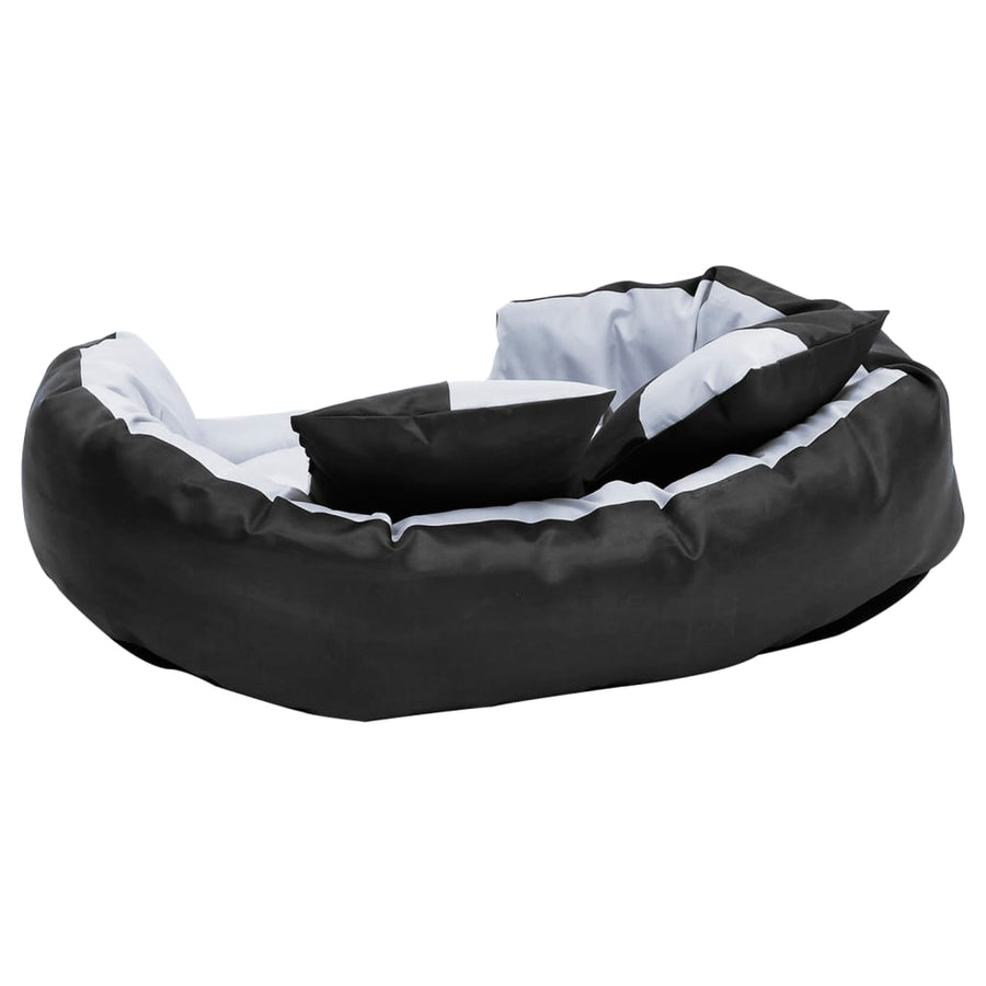 Hondenkussen omkeerbaar en wasbaar 85x70x20 cm grijs en zwart 85 x 70 x 20 cm Grijs en zwart