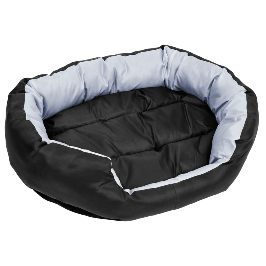 Hondenkussen omkeerbaar en wasbaar 85x70x20 cm grijs en zwart 85 x 70 x 20 cm Grijs en zwart