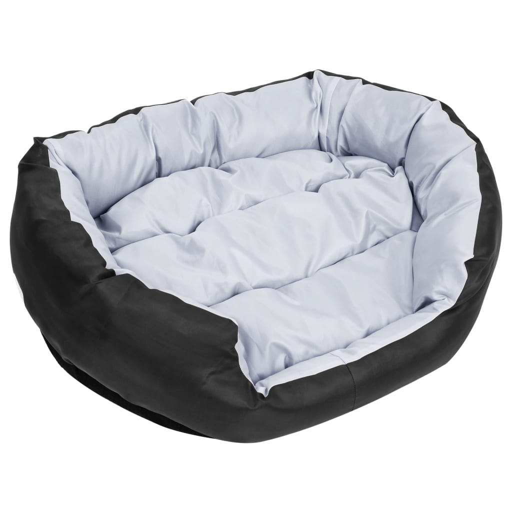 Hondenkussen omkeerbaar en wasbaar 85x70x20 cm grijs en zwart 85 x 70 x 20 cm Grijs en zwart