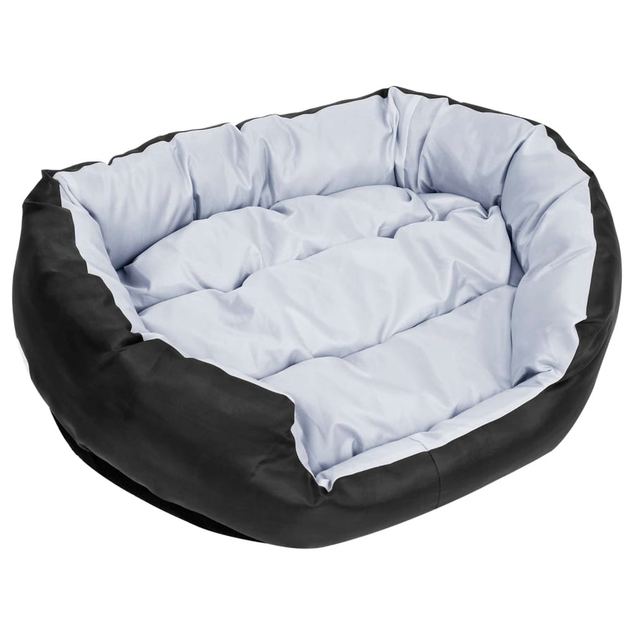 Hondenkussen omkeerbaar en wasbaar 85x70x20 cm grijs en zwart 85 x 70 x 20 cm Grijs en zwart