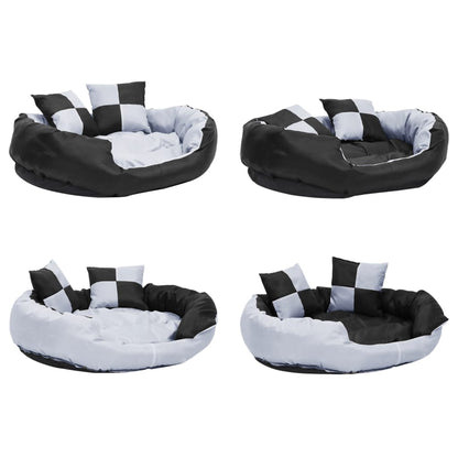 Hondenkussen omkeerbaar en wasbaar 85x70x20 cm grijs en zwart 85 x 70 x 20 cm Grijs en zwart