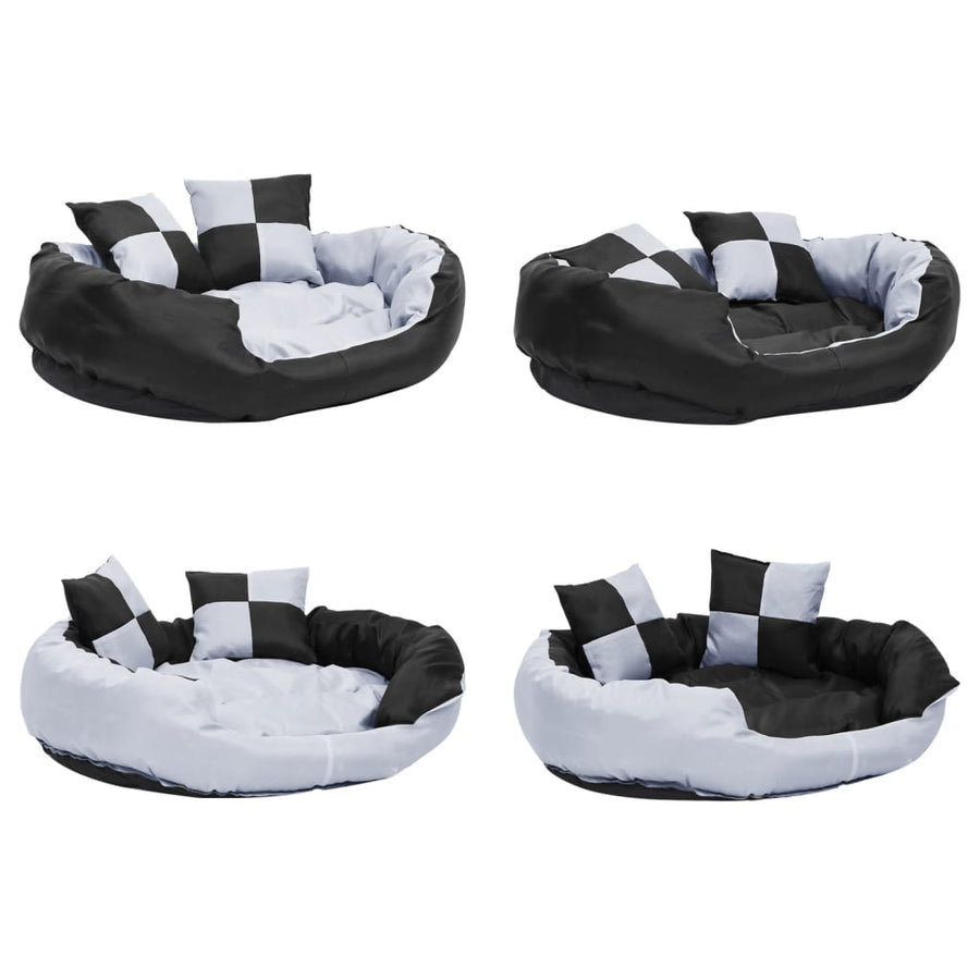 Hondenkussen omkeerbaar en wasbaar 85x70x20 cm grijs en zwart 85 x 70 x 20 cm Grijs en zwart