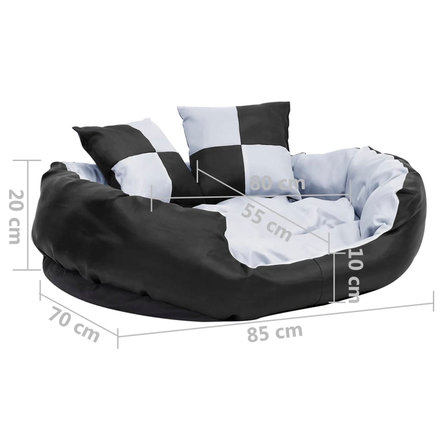 Hondenkussen omkeerbaar en wasbaar 85x70x20 cm grijs en zwart 85 x 70 x 20 cm Grijs en zwart