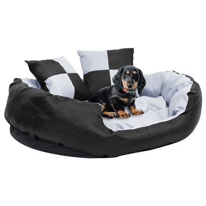 Hondenkussen omkeerbaar en wasbaar 85x70x20 cm grijs en zwart 85 x 70 x 20 cm Grijs en zwart