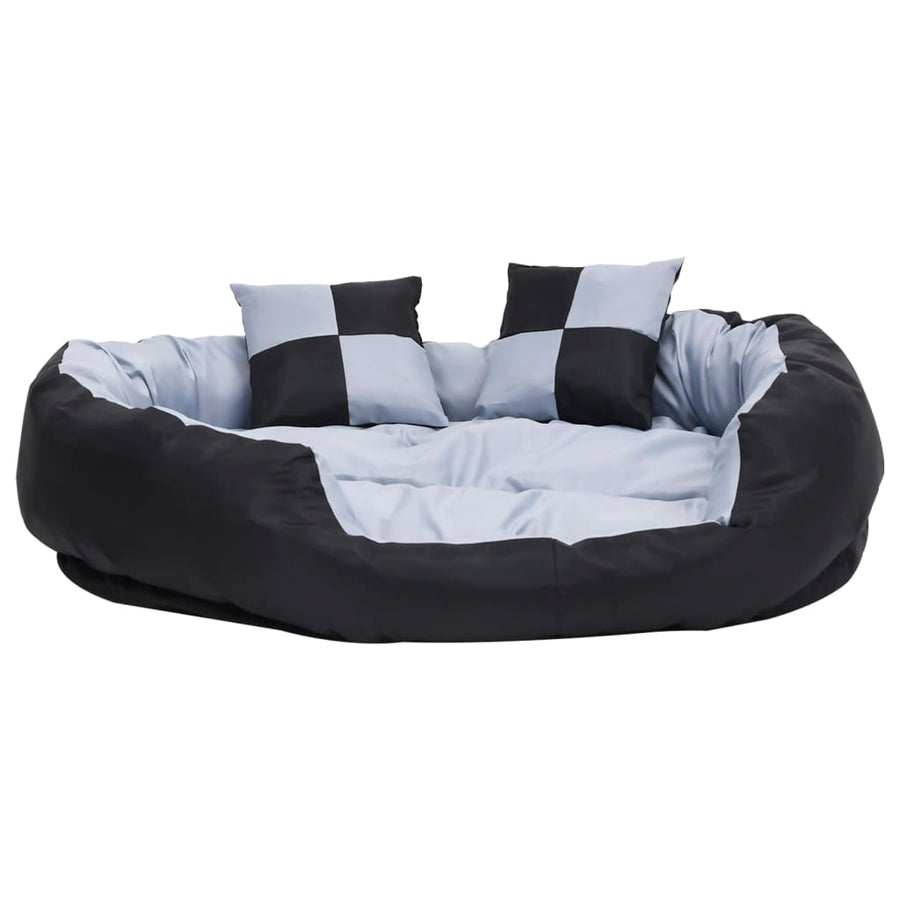 Hondenkussen omkeerbaar en wasbaar 110x80x23 cm grijs en zwart 110 x 80 x 23 cm Grijs en zwart