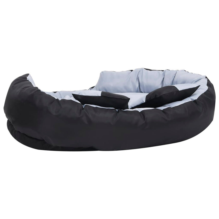 Hondenkussen omkeerbaar en wasbaar 110x80x23 cm grijs en zwart 110 x 80 x 23 cm Grijs en zwart
