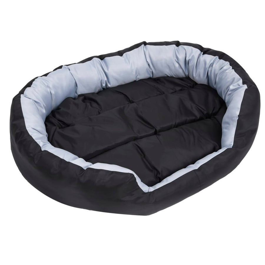 Hondenkussen omkeerbaar en wasbaar 110x80x23 cm grijs en zwart 110 x 80 x 23 cm Grijs en zwart
