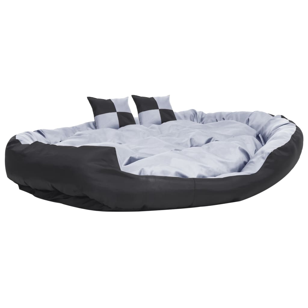 Hondenkussen omkeerbaar en wasbaar 150x120x25 cm grijs en zwart 150 x 120 x 25 cm Grijs en zwart
