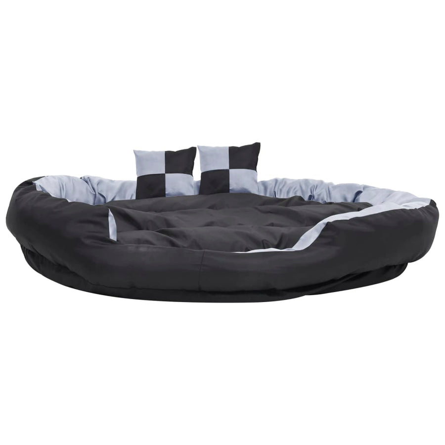 Hondenkussen omkeerbaar en wasbaar 150x120x25 cm grijs en zwart 150 x 120 x 25 cm Grijs en zwart