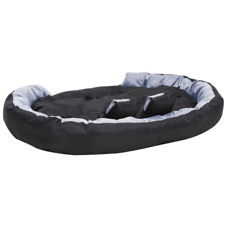 Hondenkussen omkeerbaar en wasbaar 150x120x25 cm grijs en zwart 150 x 120 x 25 cm Grijs en zwart