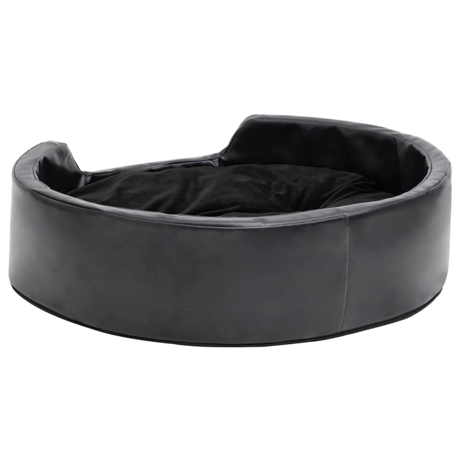 Hondenmand Pluche En Kunstleer 69 x 59 x 19 cm Zwart
