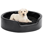 Dog bed 69x59x19 cm plush and synthetic leather black
